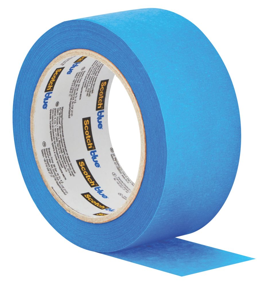 Ruban de masquage spécial peinture et UV pour murs, métal, PVC, laque,  bois, 48 mm X 50 m bleu