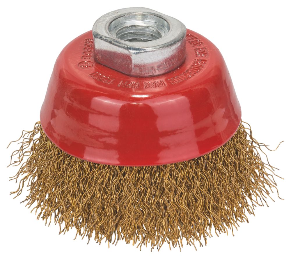 Brosse boisseau pour meuleuse à fils rouge 70mm Bosch