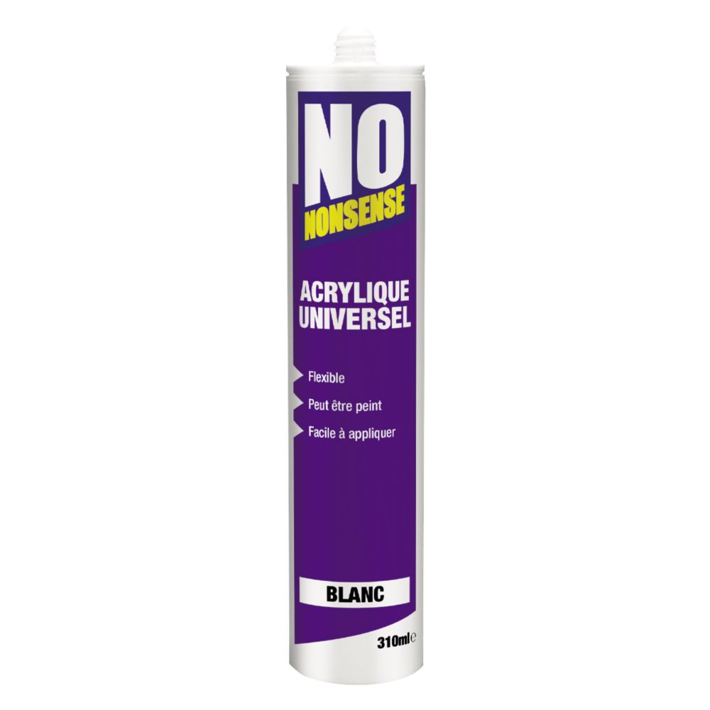 1 mastic pour acrylique No Nonsense blanc 310 ml, Mastic