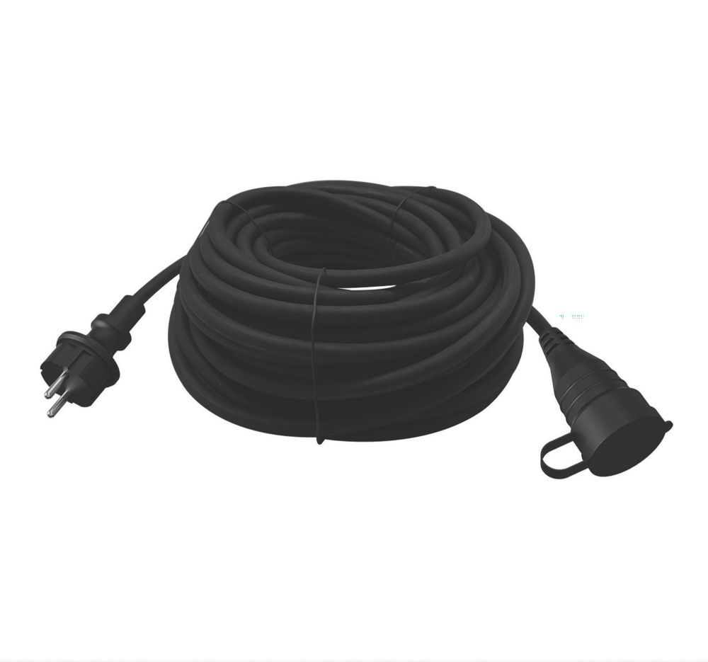 Rallonge d'extérieur 2,5mm² 16A GAO 1 prise noire 25m