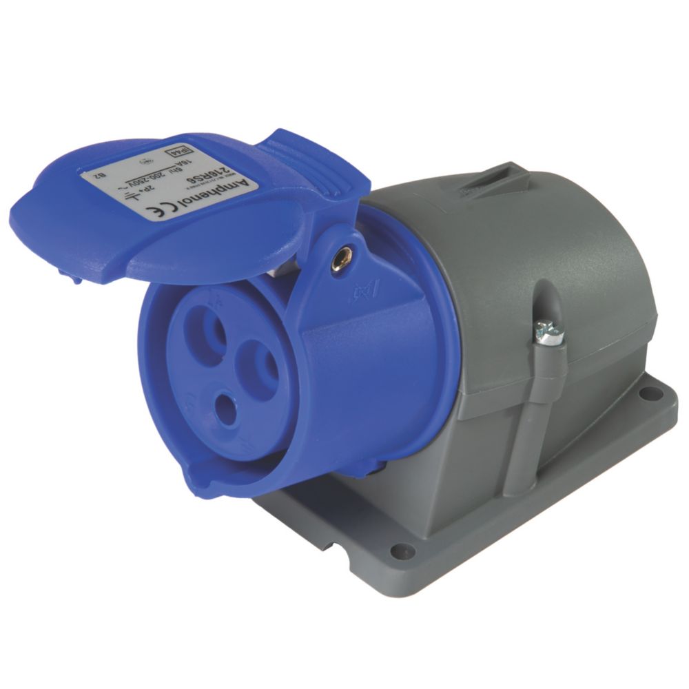 Prise fixe saillie 2P+E 16A 250V bleue IP44 ABB
