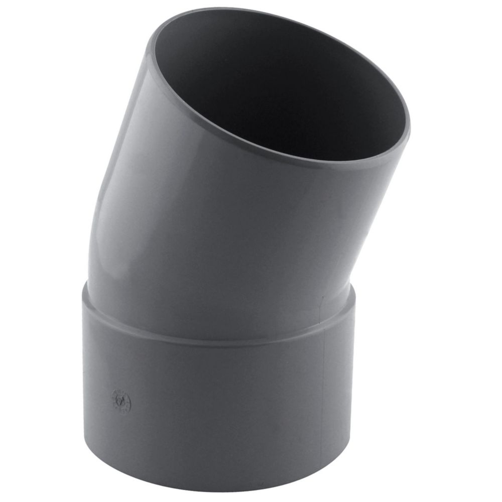 Coude PVC NF mâle/femelle à 20° 100mm à coller gris Fitt
