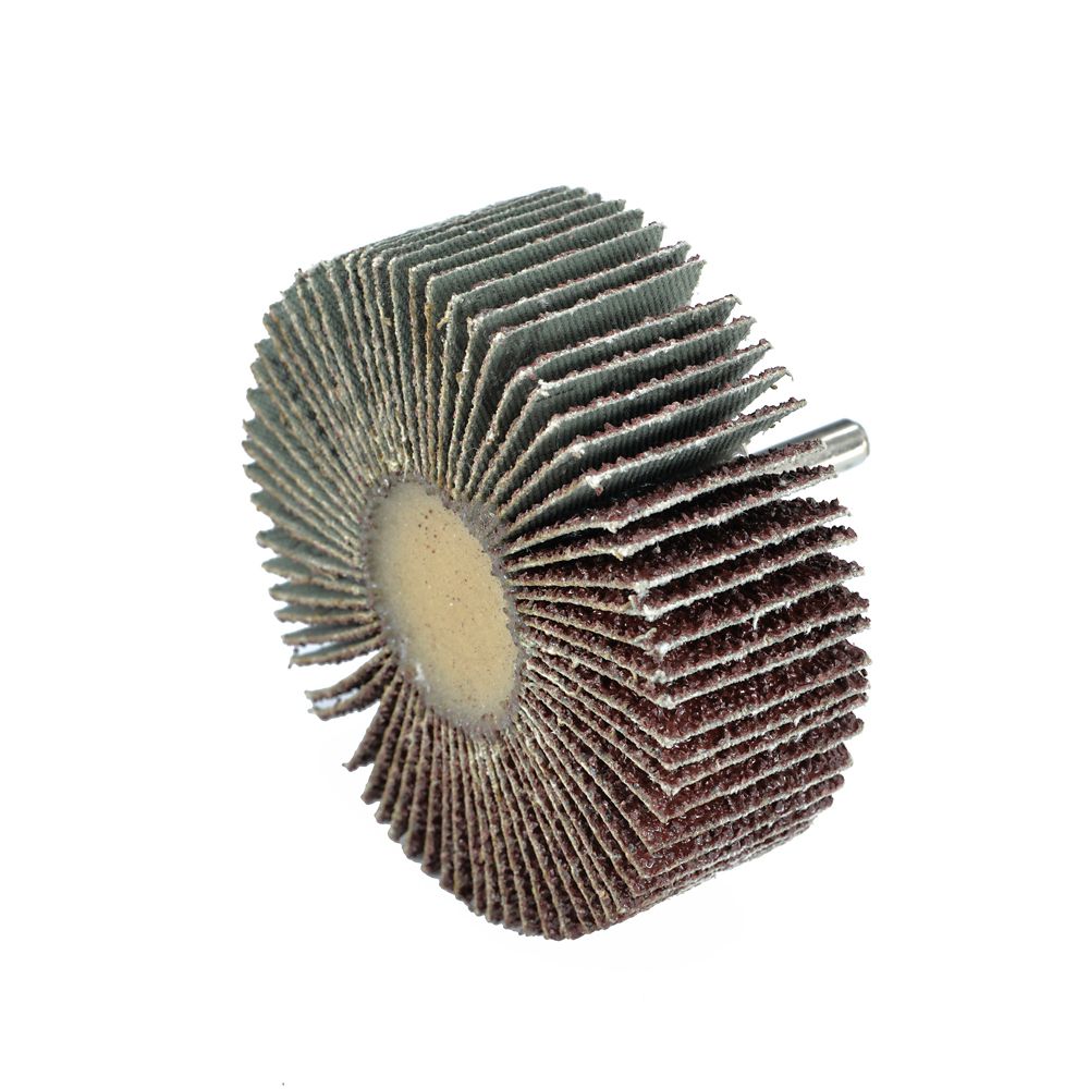 Roue à lamelles abrasive pour perceuse grain 40 à queue ronde 80mm