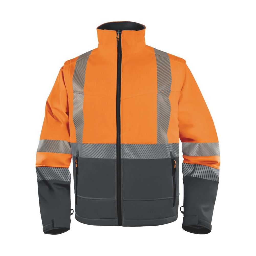 Veste Softshell imperméable haute visibilité 2 en 1 Delta Plus orange/gris, taille XXL