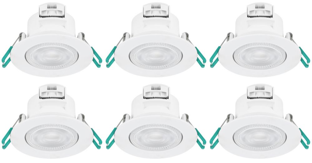 Lot de 6 spot à encastrer inclinables blancs LED Sylvania SylSpot 3500K 4,8W IP44 500lm