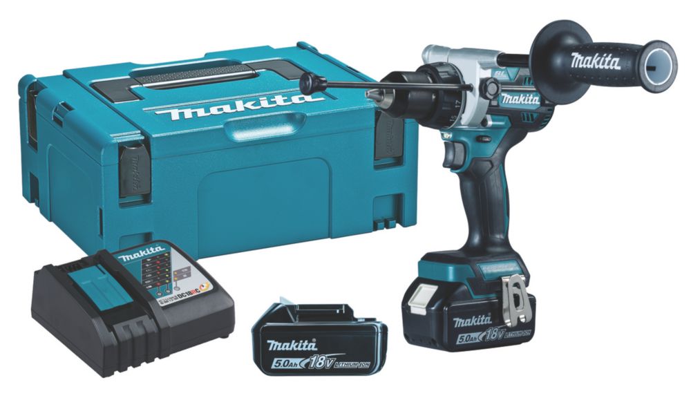  Perceuse visseuse à percussion sans fil brushless Makita DHP486RTJ 18V 2 x Lithium 5,0Ah LXT