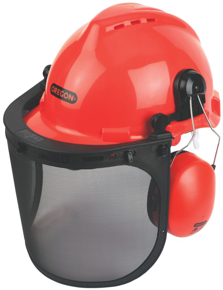 Casque forestier / casque de protection Oregon avec visière et protection  antibruit Waipoua orange