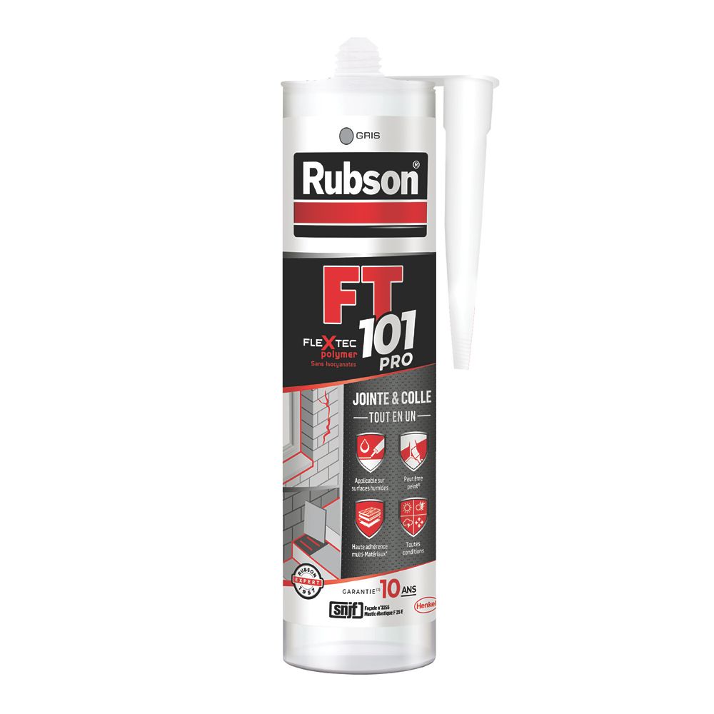 Rubson mastic souple gris polymère hybride FT101 280ml