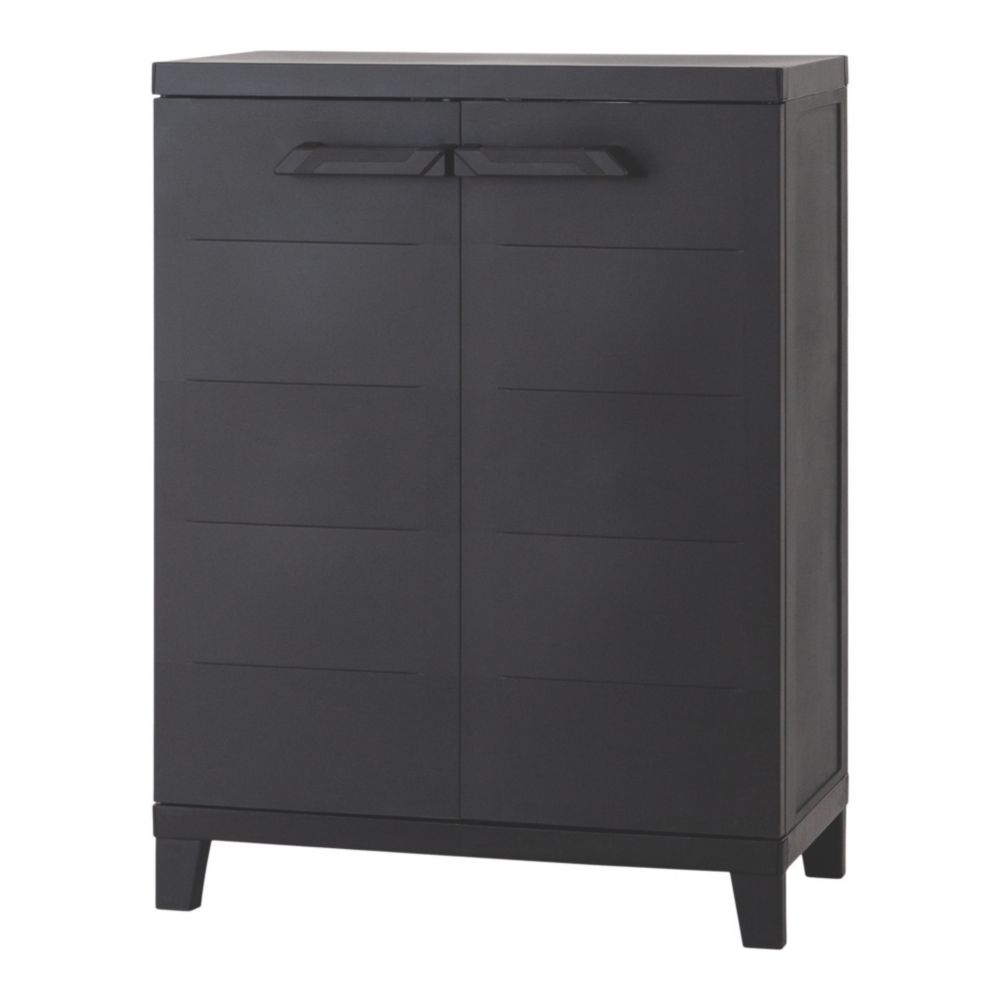  Petite armoire de rangement noire 66cm x 40cm x 88cm