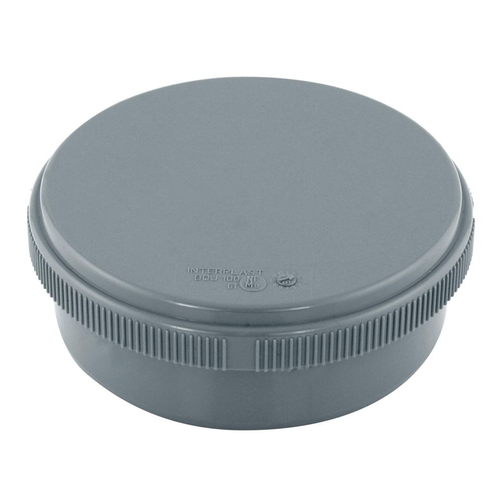 Bouchon PVC NF mâle 100mm à coller gris Fitt