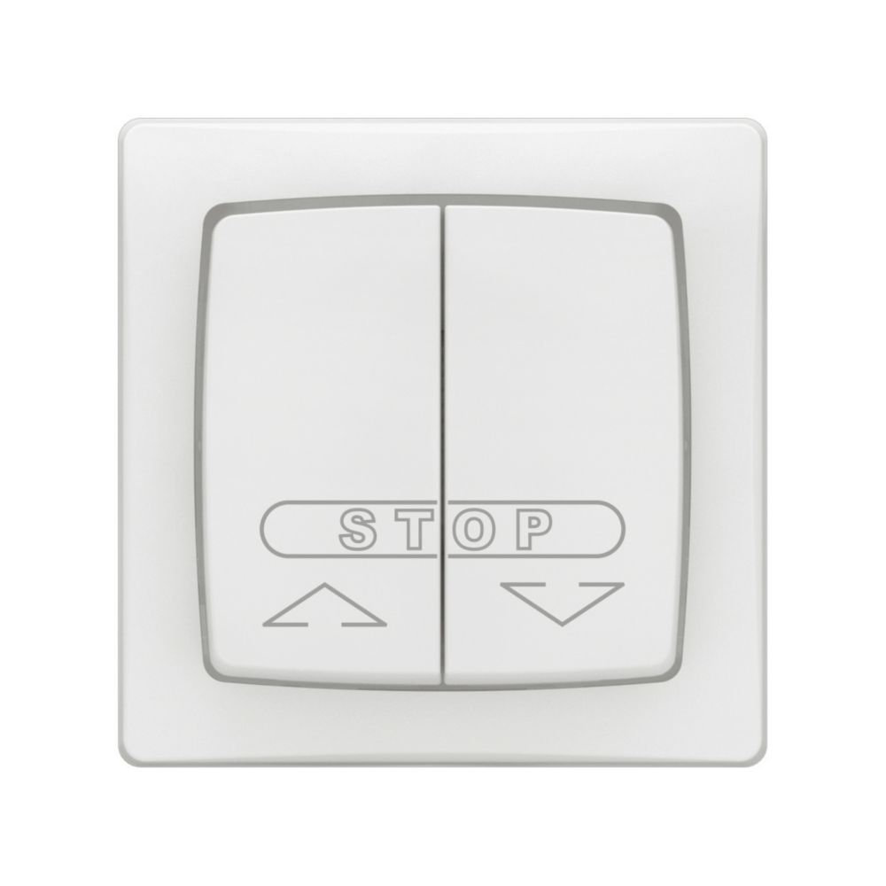 Commande de volet roulant à montage en saillie Legrand Les Apparents 6A, 1 module, avec cadre, blanc, 1 pièce