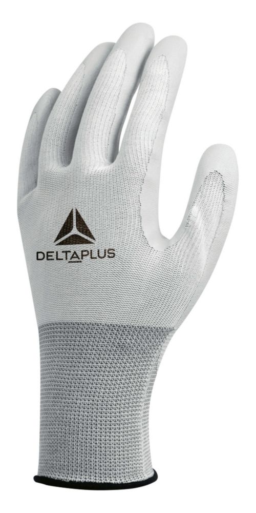 Gants de manutention Delta Plus VV712BC blanc/gris taille L 6 pièces