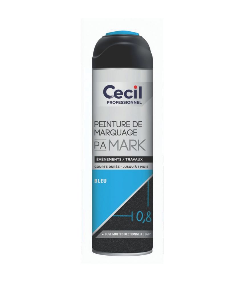 Peinture aérosol multisupports Cecil Professional 500ml Bleu Mat