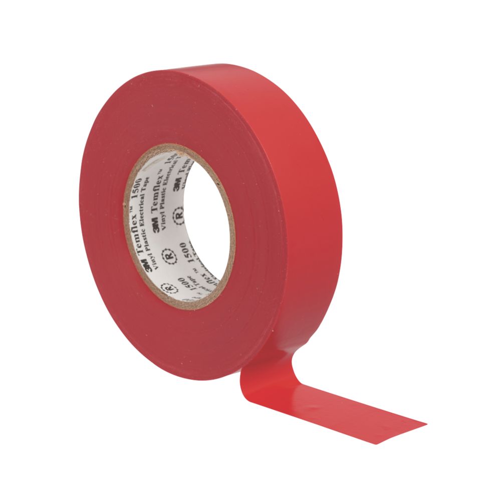 Ruban isolant 3M Temflex rouge 25m x 19mm, Ruban adhésif