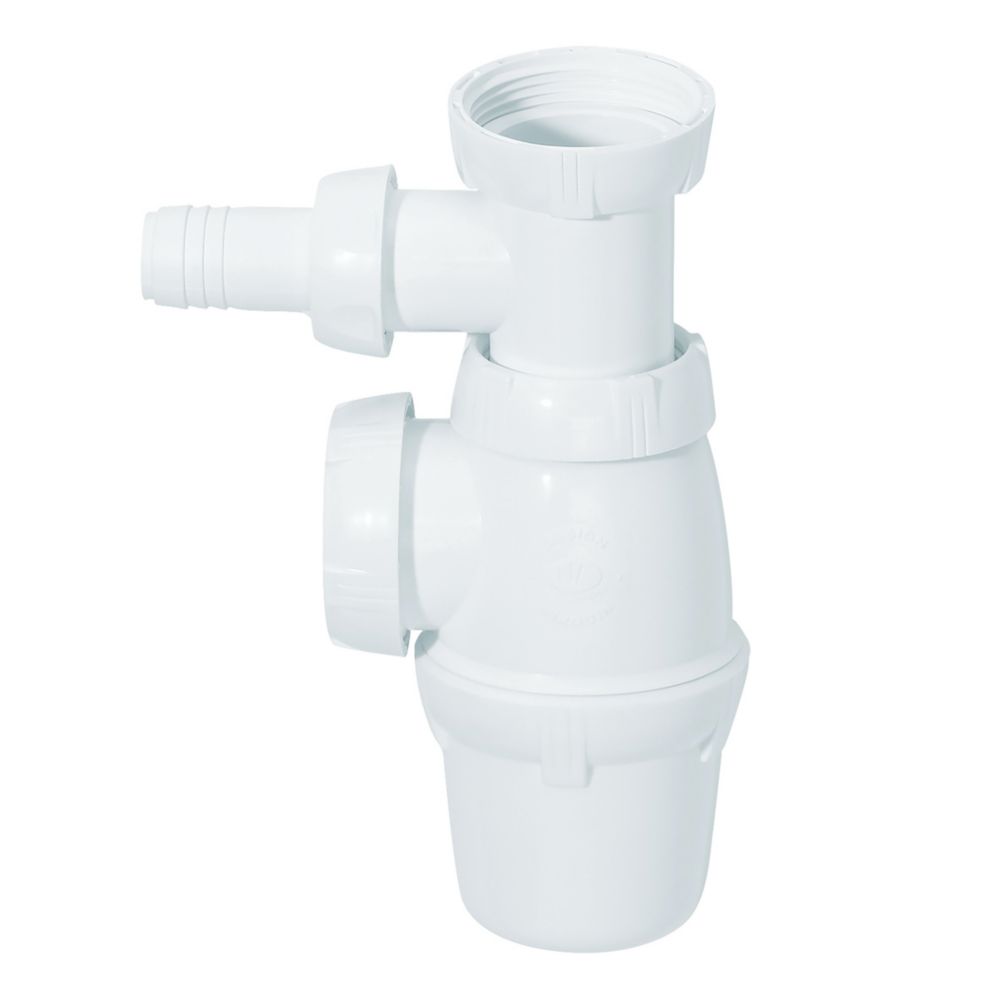 Siphon pour vasque réglable Wirquin avec prise machine à laver blanc 40mm