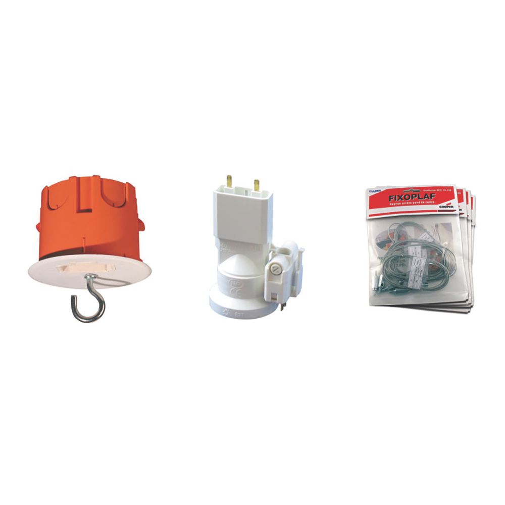Boîte de point central DCL 67 P55 orange revêtement sec 1 module Capri, douille et fiche E27 40mm 