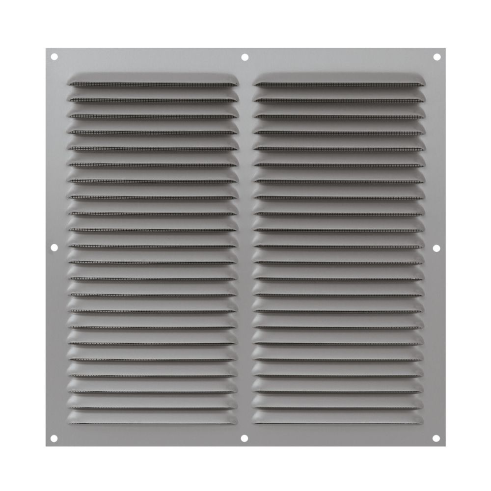 Grille à persiennes fixes avec moustiquaire Eoliance Habitat en aluminium anodisé 250mm x 250mm