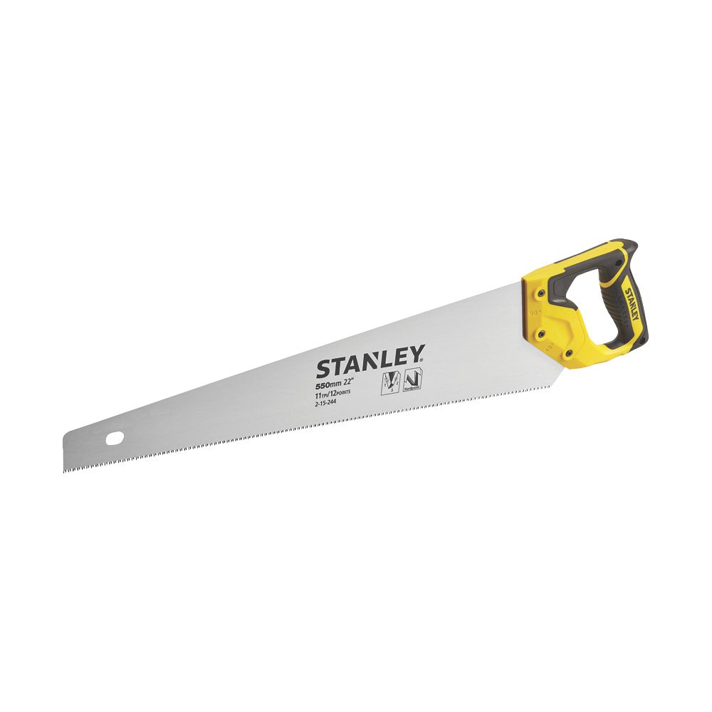 Scie à main pour bois/aggloméré/MDF 11 dents/pouce Stanley Jetcut 21¾  (550mm), Scie à dos