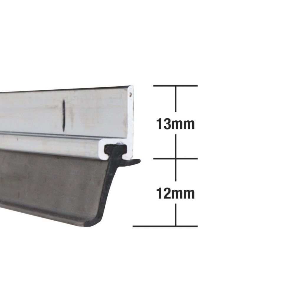 Lot de 2 joints à brosse pour portes industrielles Stormguard effet  aluminium 1,25m, Joint et bas de porte