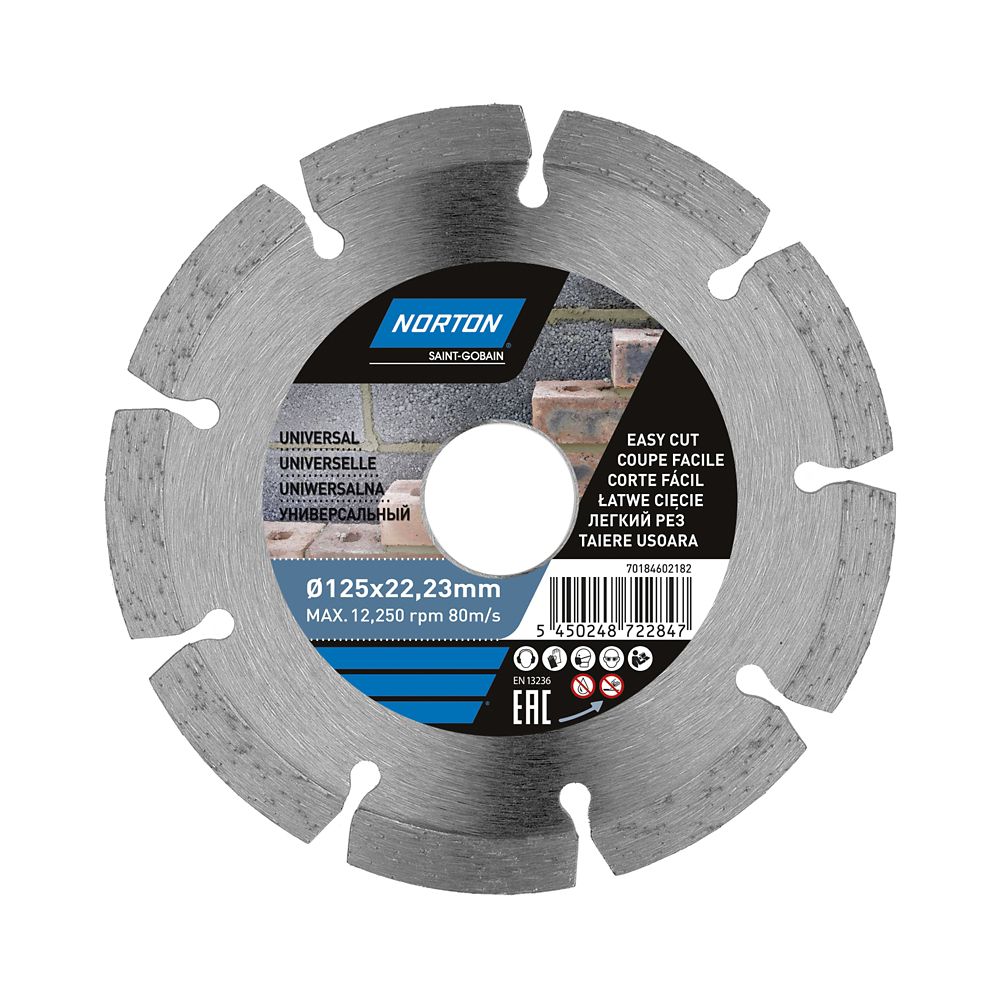 Disque diamant segmenté 125 x 22,2 mm Norton