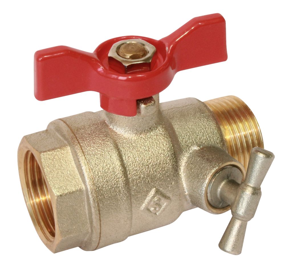 Vanne à sphère à purge manette papillon MF 15/21 - 1/2" Pronorm