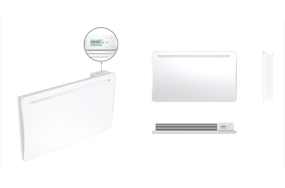 Radiateur électrique à inertie en céramique blanc à montage mural Batilec Oxia 1 500W 45cm x 75cm