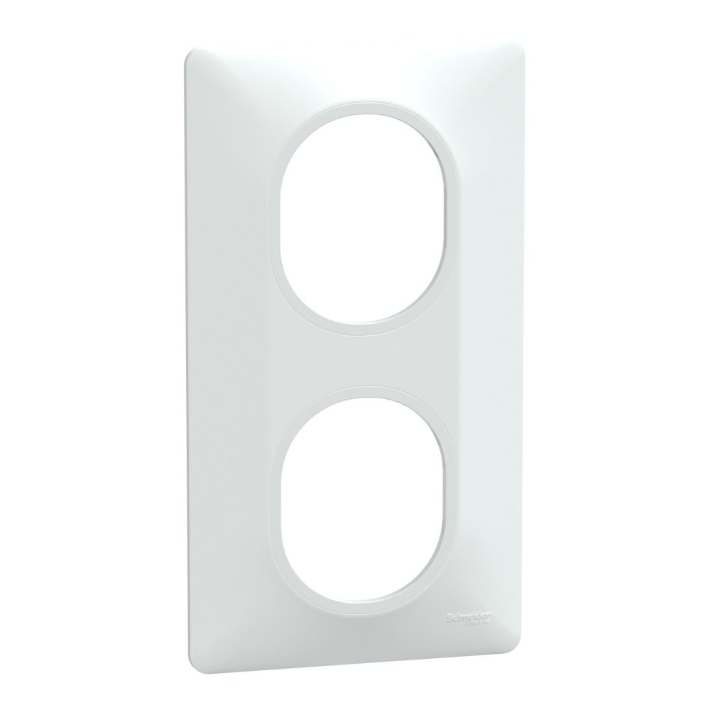 Plaque de finition 2 postes vertical Ovalis Blanc Schneider