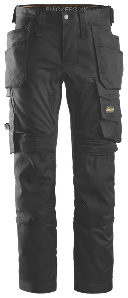Pantalon de travail extensible AllroundWork Snickers, noir, taille 38, longueur 81 cm