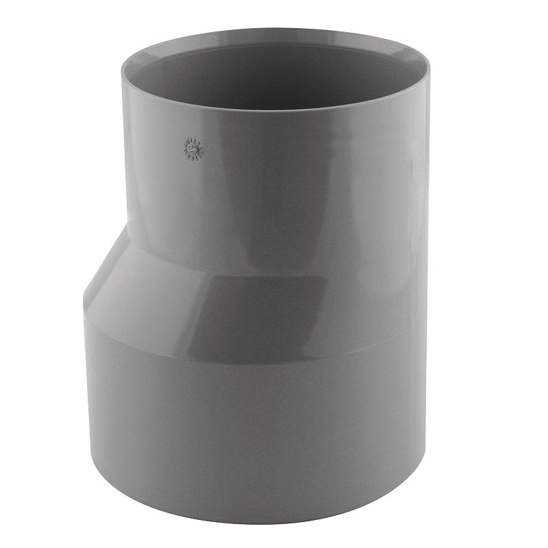 Réduction excentrée PVC mâle/femelle 125/100mm à coller gris Fitt