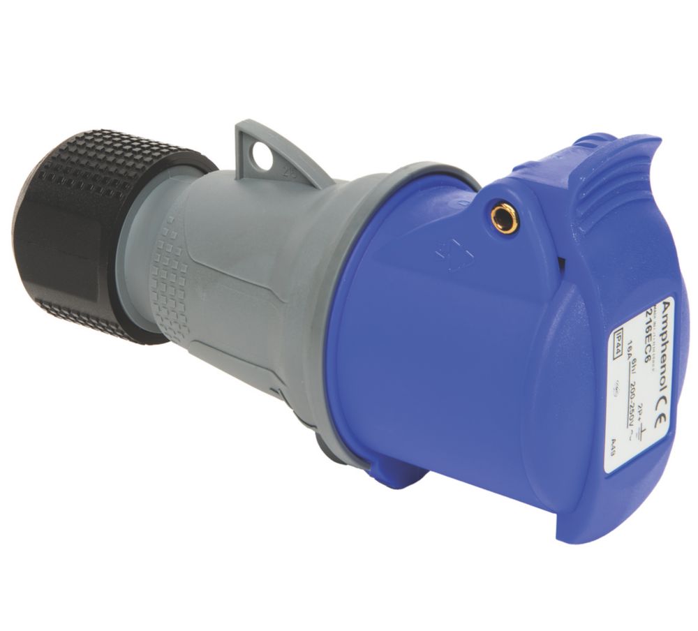 Prise mobile 2P+E 16A 250V bleue IP44 ABB
