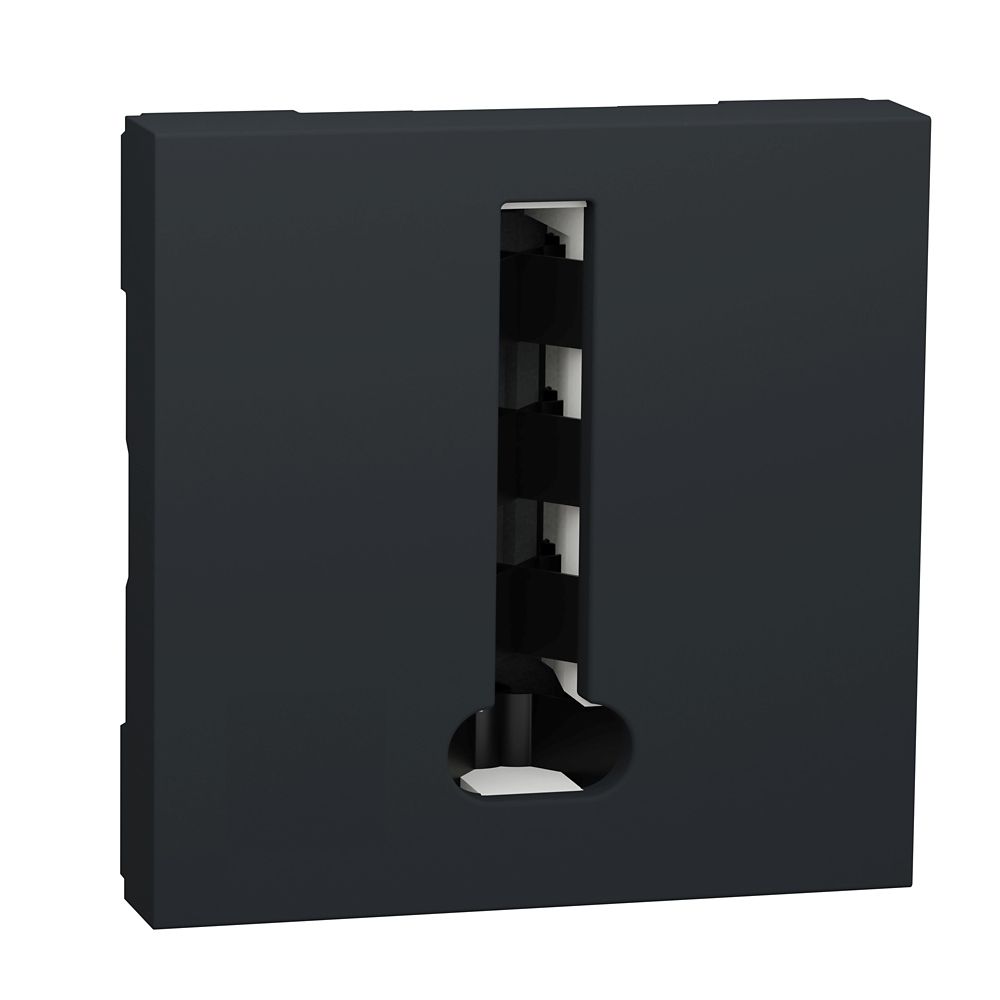 Prise téléphone 1 poste 2 modules Unica Anthracite Schneider