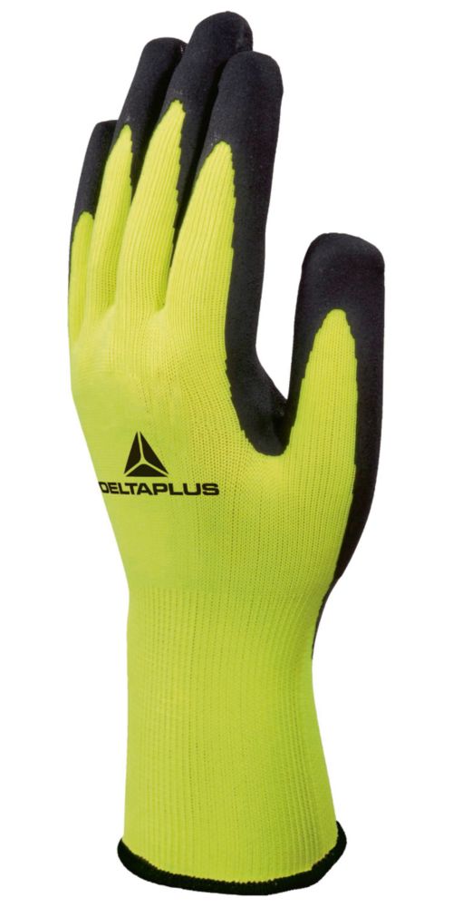 Gants de manutention Delta Plus VV733 fluorescents jaune/Noir taille L 6 pièces