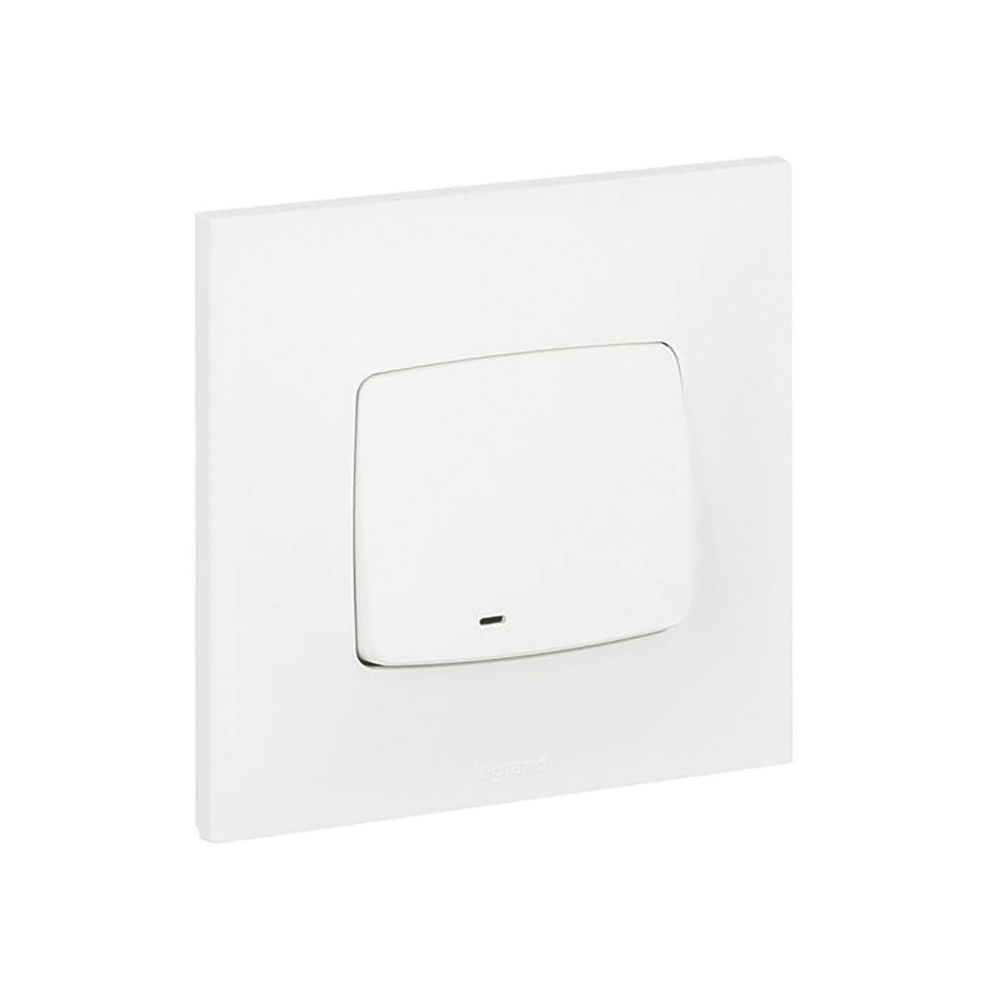 Poussoir lumineux 1 poste Neptune Blanc Legrand