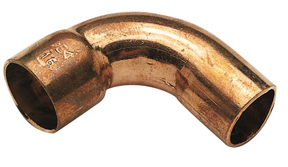 Coude égal 90° cuivre à souder grand rayon mâle femelle 28mm Pronorm, lot de 10
