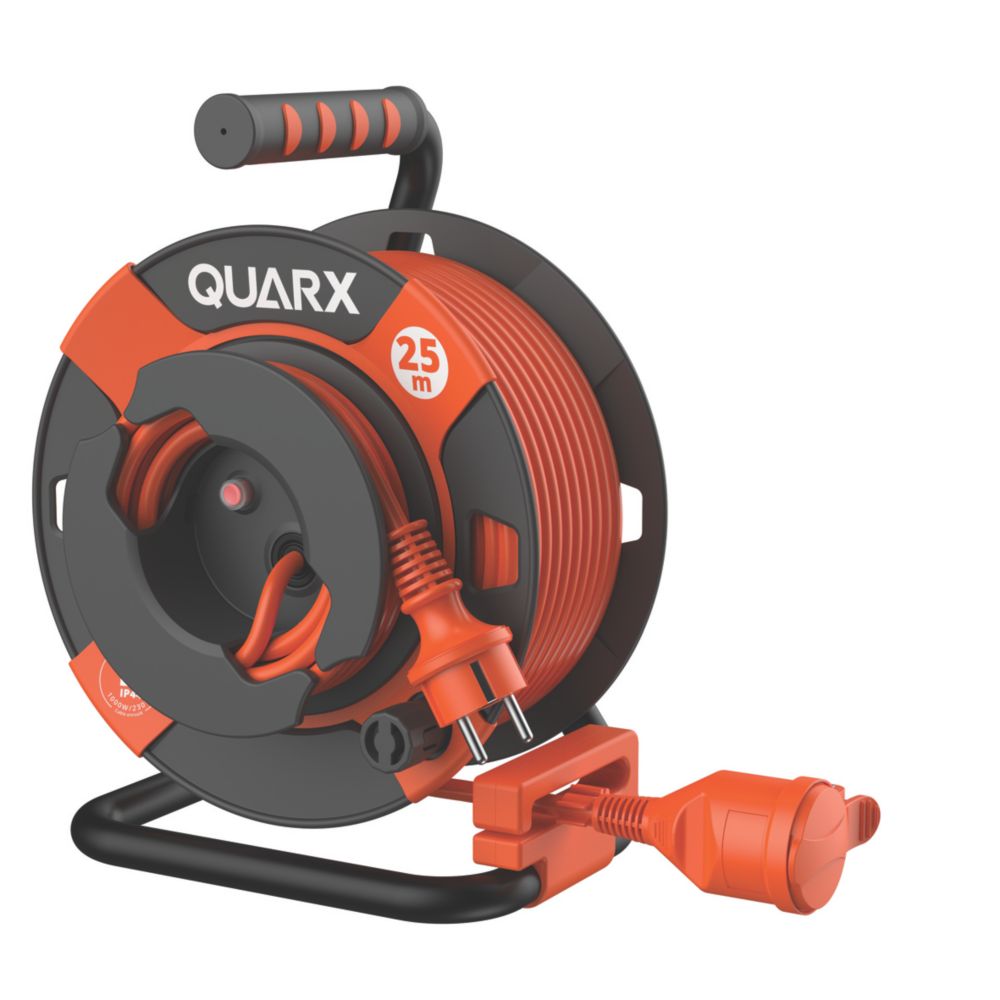 Enrouleur de câble HO5VVF 1 prise 3g1.5 mm² Quarx 25m