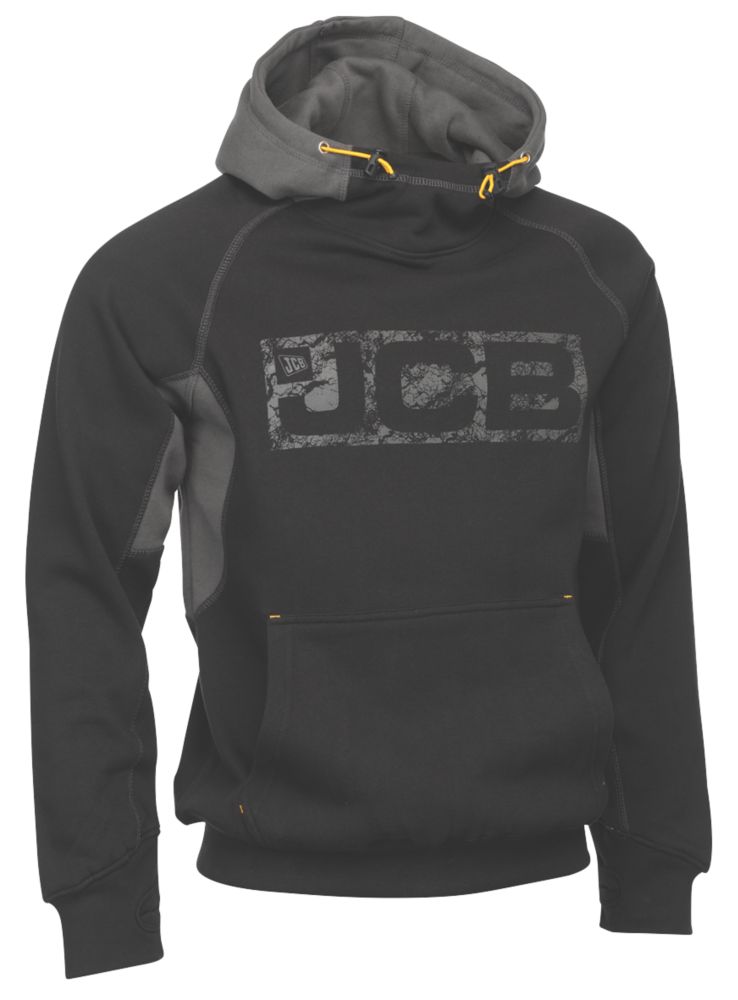 Sweat à capuche JCB Horton noir/gris, taille M