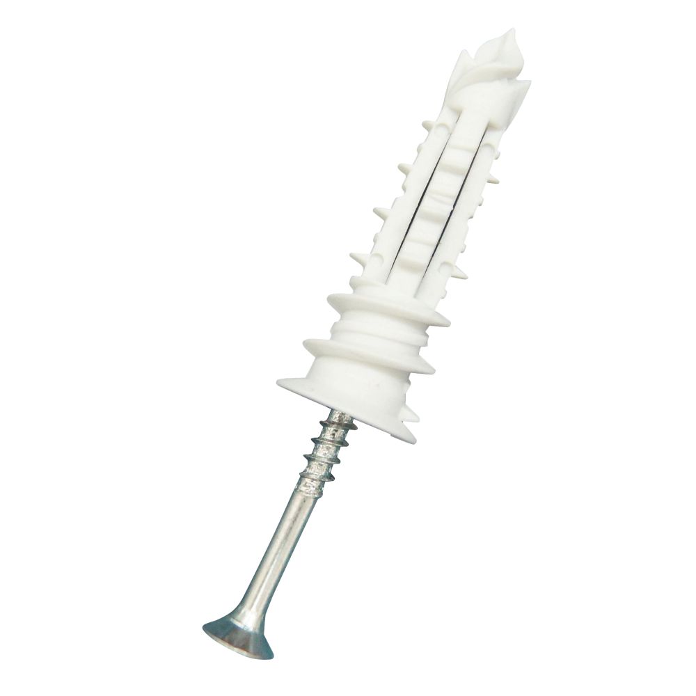 Lot de 50 chevilles à expansion autoperceuses en nylon EasyFix avec vis à tête fraisée 43mm