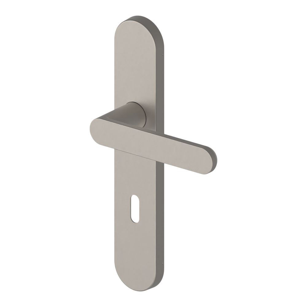 Paire de poignées de porte à clé L Cooke & Lewis Minimal nickel satiné 