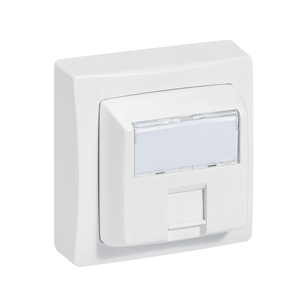 Prise Ethernet RJ45 à montage en saillie, blanche sans cadre, 097618, Legrand 