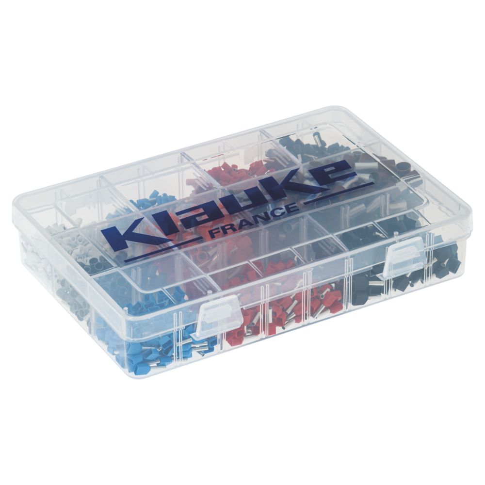 Assortiment de manchons d'extrémité de câble enfichables (M) isolés 2,5 - 6,6mm Klauke, lot de 1 400