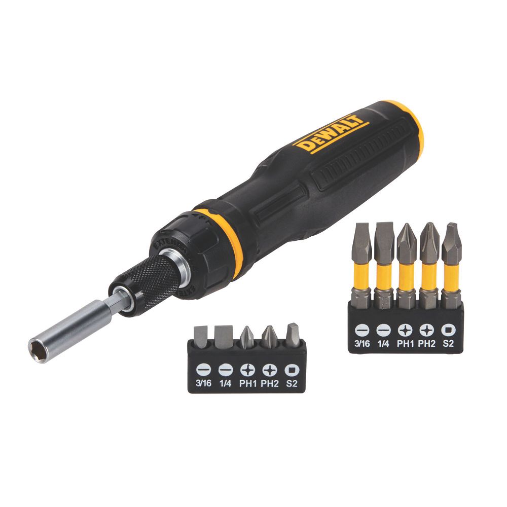 Assortiment de tournevis multi-embouts à cliquet téléscopiques DeWalt DWHT68001-0 MaxFit, 11 pièces