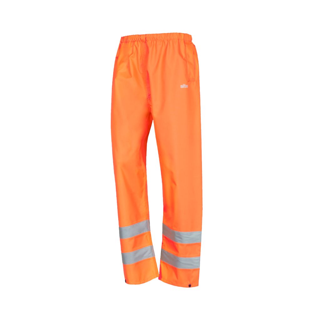 Surpantalon haute visibilité à taille élastique Huske Site, orange, taille L, longueur 76 cm