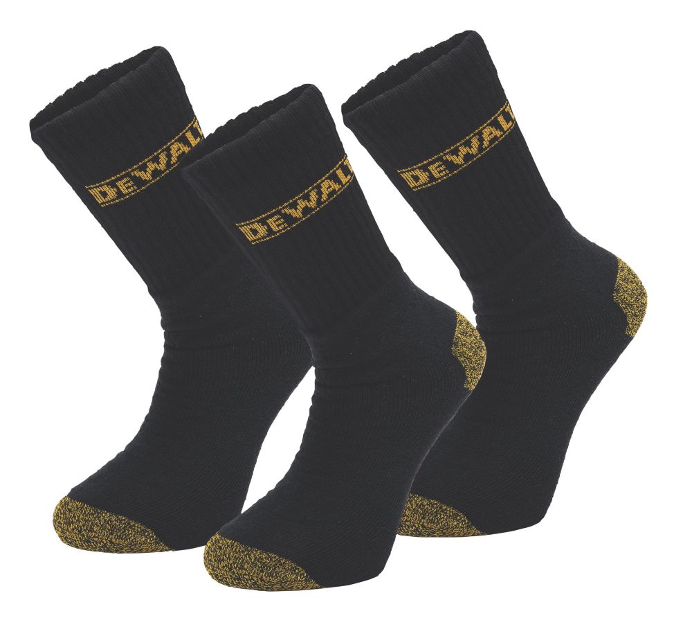 Chaussettes DeWalt 3PP, noires, pointure 40-45, 3 paires