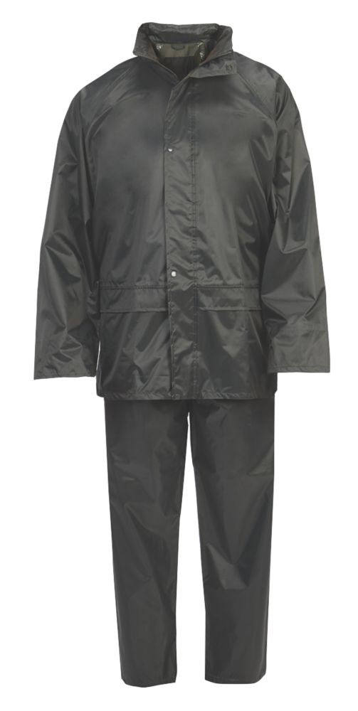 Combinaison imperméable en 2 parties à capuche verte taille XL