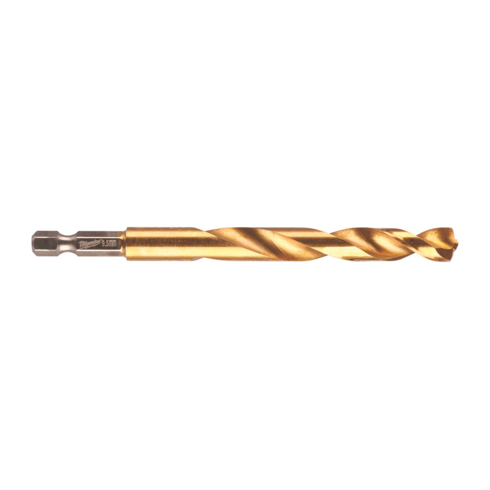 Foret HSS à métaux à queue hexagonale Milwaukee SHOCKWAVE 9,5mm x 118mm