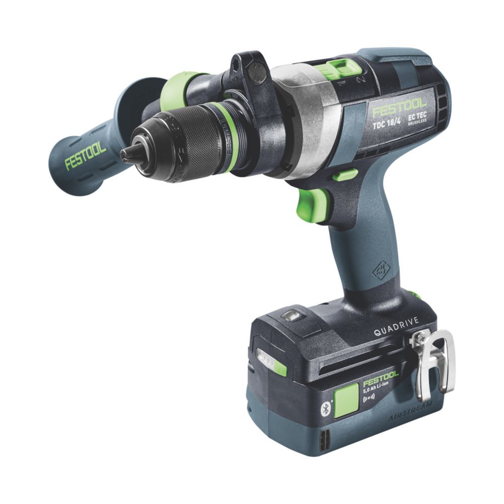 Perceuse visseuse sans fil brushless Festool TDC 18/4 I-Set QUADRIVE 577612 18V, 1 x 5Ah et 1 x 4Ah