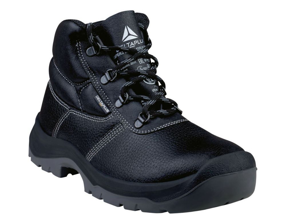 Chaussures de sécurité à coque en acier imperméables noires Delta Plus Jumper3 S3 SR pointure 46