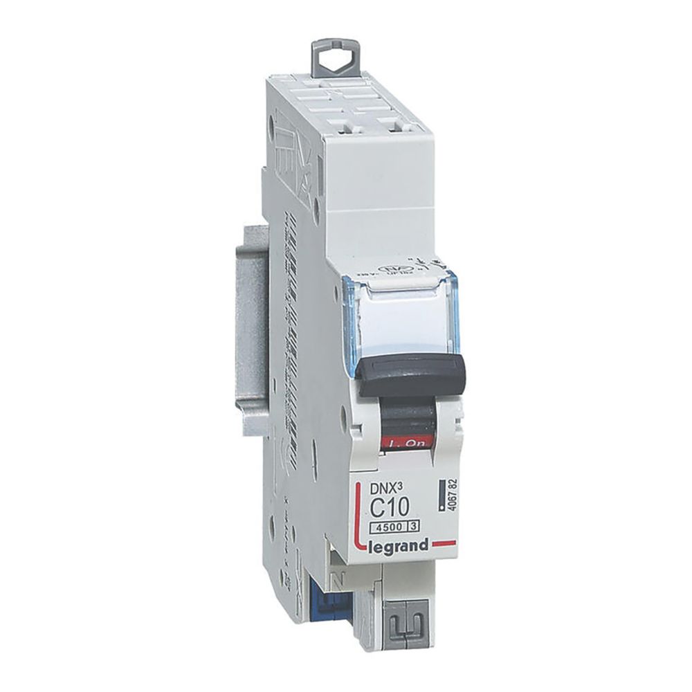 Disjoncteur 10A type C Auto 4,5kA 1P+N DNX3 Legrand