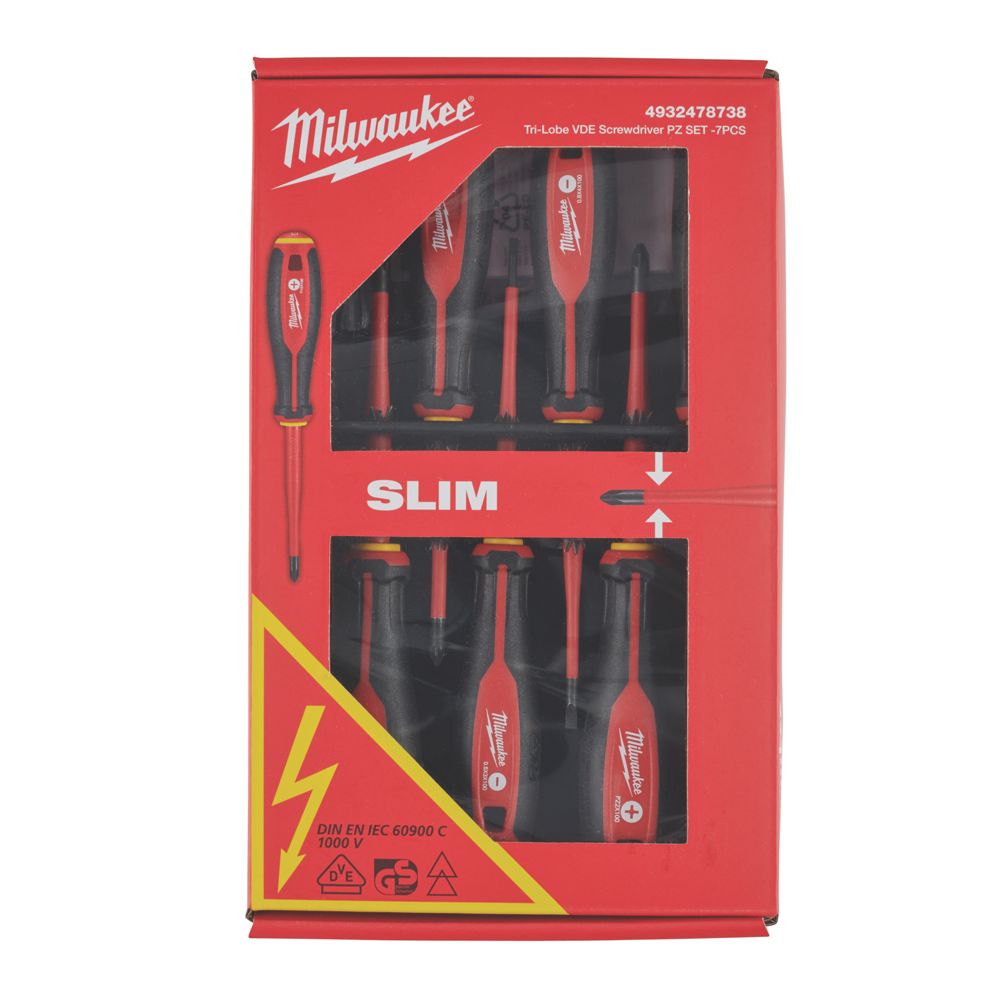 Jeu de 7 tournevis VDE assortis Tri-Lobe Milwaukee