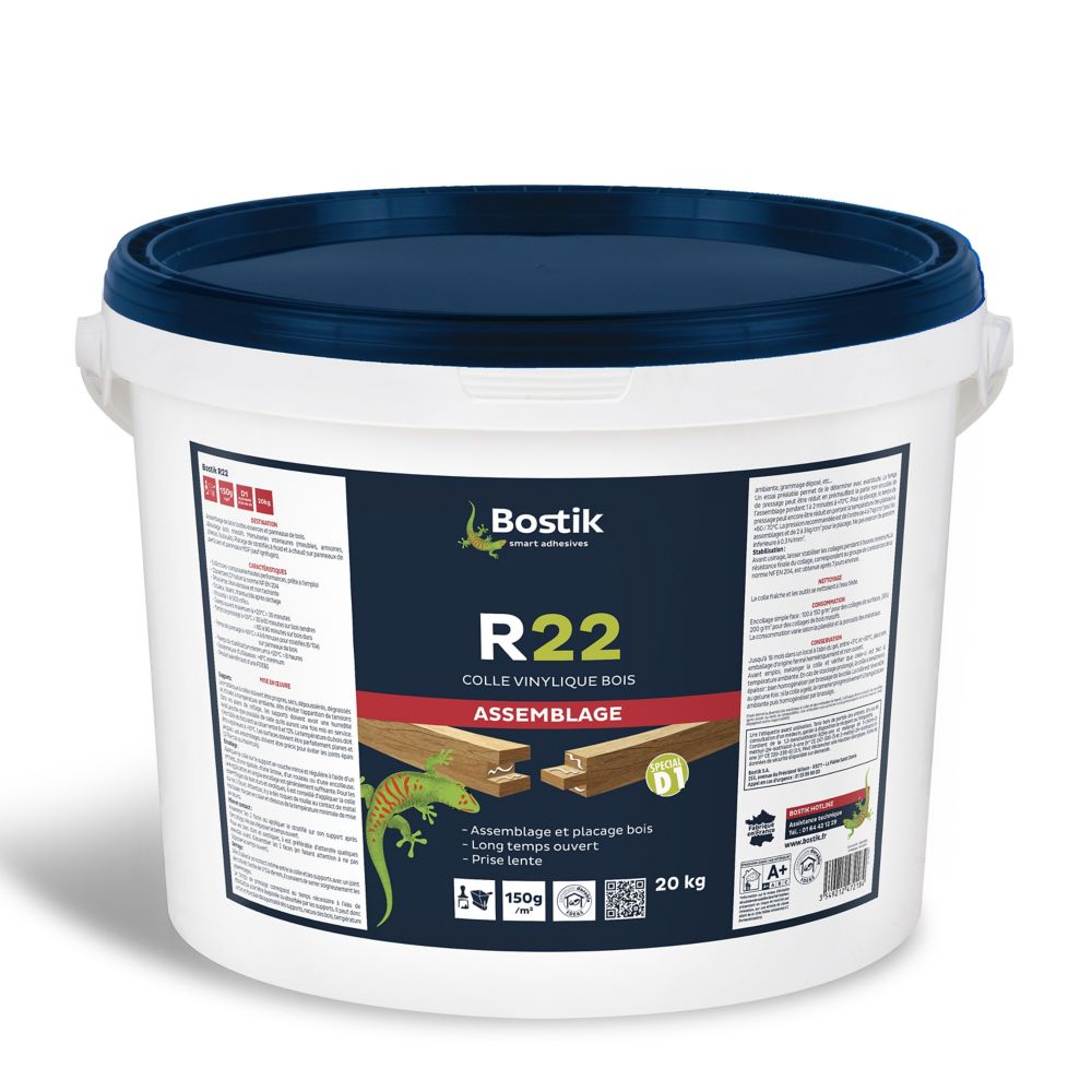 Colle à bois à prise lente D1 20kg Bostik